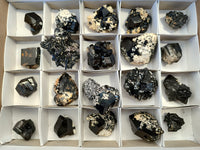 Natural Schorl Black Tourmaline Specimens with Hyalite Opal x 20 From Erongo, Namibia