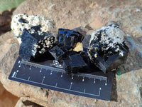 Natural Schorl Black Tourmaline Specimens with Hyalite Opal x 20 From Erongo, Namibia