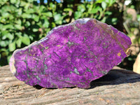 Polished Purpurite Coated with Resin On One Side x 3 From Erongo, Namibia
