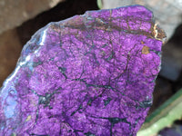 Polished Purpurite Coated with Resin On One Side x 3 From Erongo, Namibia