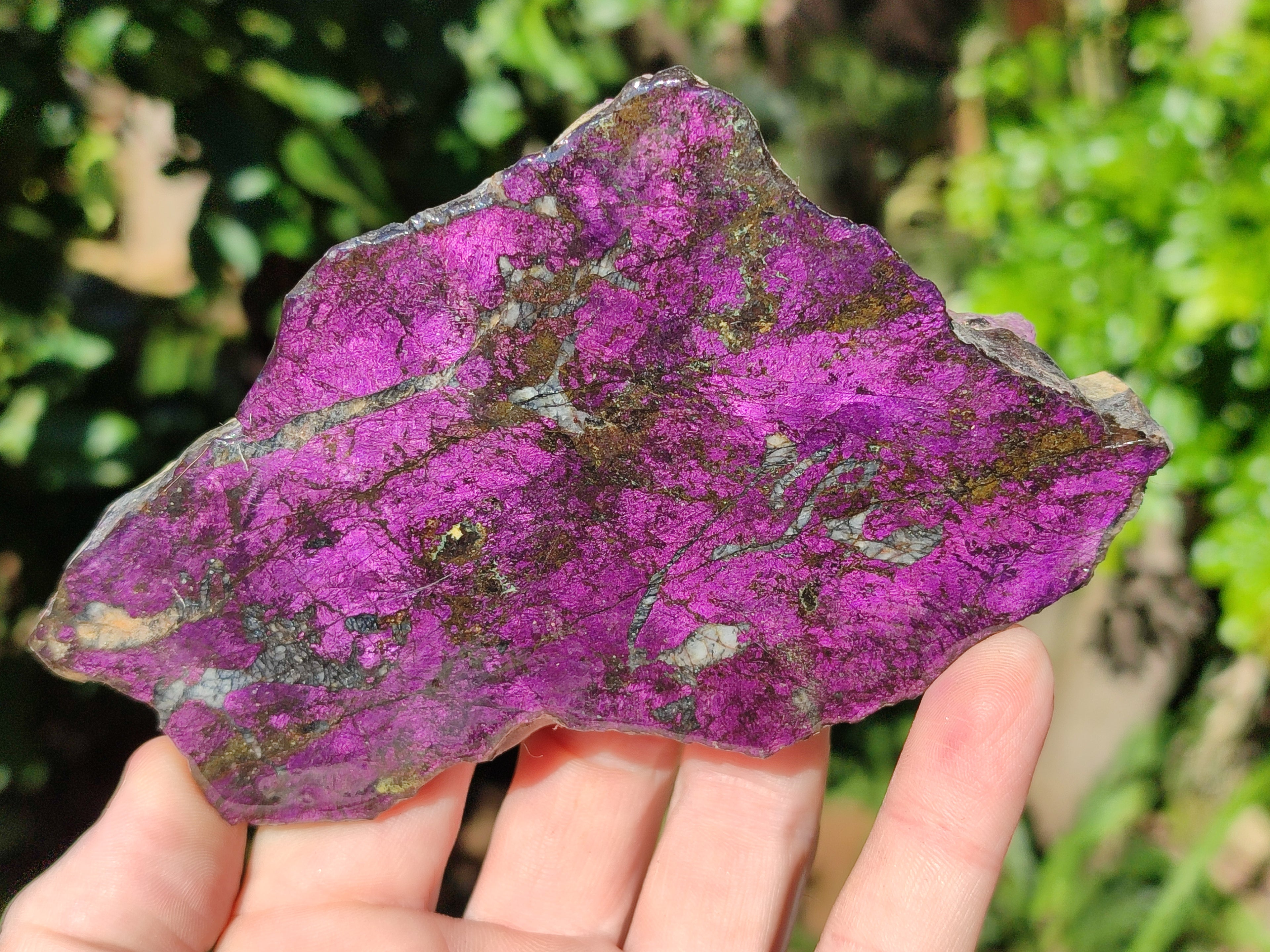 Polished Purpurite Coated with Resin On One Side x 3 From Erongo, Namibia - Toprock Gemstones and Minerals 