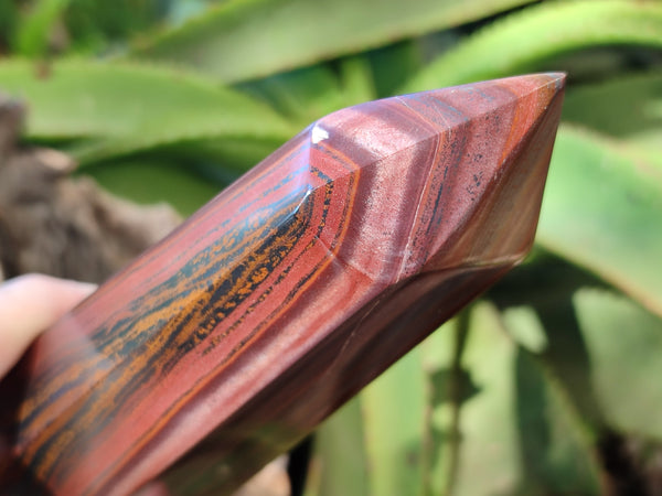Polished Banded Tiger Iron Tower x 1 From Northern Cape, South Africa