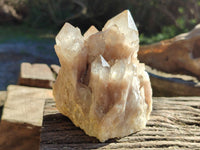Natural Phantom Quartz Clusters x 2 From Luena, Congo