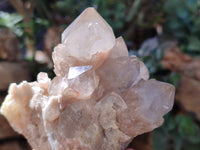 Natural Phantom Quartz Clusters x 2 From Luena, Congo
