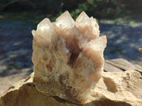 Natural Phantom Quartz Clusters x 2 From Luena, Congo