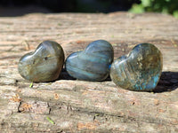Polished Mini Labradorite Hearts x 23 From Tulear, Madagascar