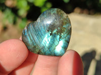 Polished Mini Labradorite Hearts x 23 From Tulear, Madagascar