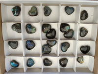Polished Mini Labradorite Hearts x 23 From Tulear, Madagascar