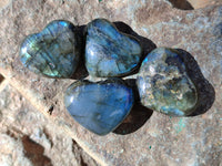 Polished Mini Labradorite Hearts x 23 From Tulear, Madagascar