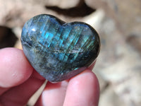Polished Mini Labradorite Hearts x 23 From Tulear, Madagascar