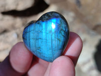 Polished Mini Labradorite Hearts x 23 From Tulear, Madagascar