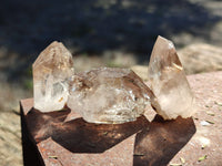 Natural Single Quartz Crystals with Ehydro Bubbles x 35 From Brandberg, Namibia