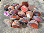 Polished On One Side Red Sashe River Agate Nodules x 35 From Zimbabwe - Toprock Gemstones and Minerals 