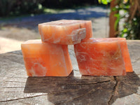 Natural Sunset Orange Rhombohedron Calcite Specimens x 12 From Spitzkop, Namibia