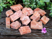 Natural Sunset Orange Rhombohedron Calcite Specimens x 12 From Spitzkop, Namibia