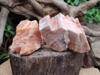 Natural Sunset Orange Rhombohedron Calcite Specimens x 12 From Spitzkop, Namibia