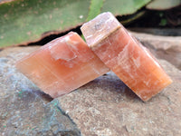 Natural Sunset Orange Rhombohedron Calcite Specimens x 12 From Spitzkop, Namibia