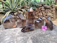 Polished Smokey Quartz Crystals x 6 From Madagascar