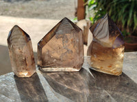 Polished Smokey Quartz Crystals x 6 From Madagascar