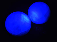 Polished Fluorescent Green Fluorite Spheres x 4 From Madagascar