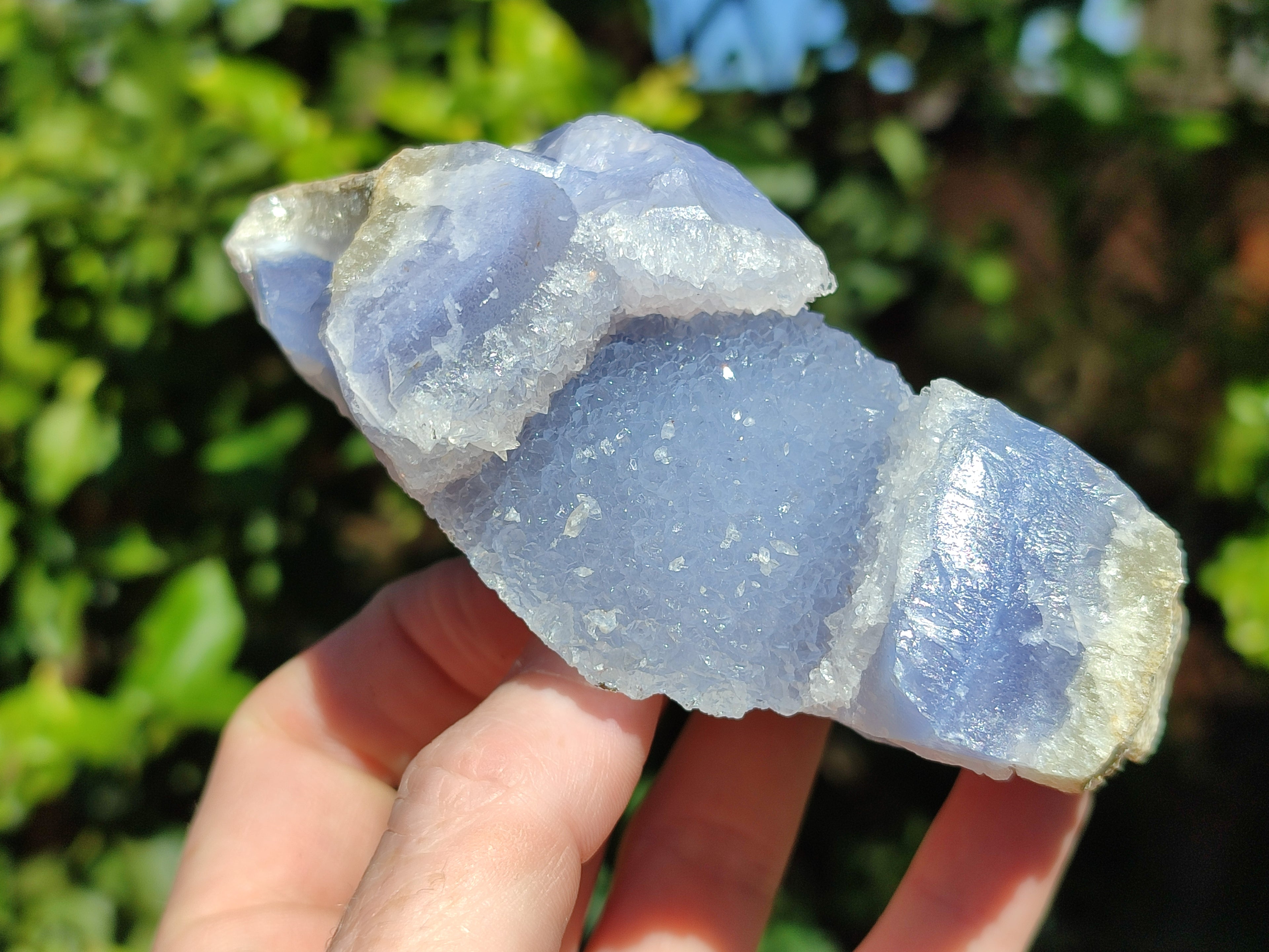 Natural Blue Lace Agate Geode Specimens x 3 From Nsanje, Malawi - Toprock Gemstones and Minerals 