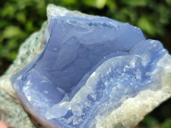 Natural Blue Lace Agate Geode Specimens x 3 From Nsanje, Malawi