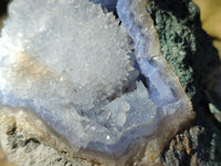 Natural Blue Lace Agate Geode Specimens x 3 From Nsanje, Malawi