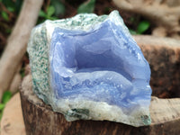 Natural Blue Lace Agate Geode Specimens x 3 From Nsanje, Malawi