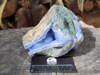Natural Blue Lace Agate Geode Specimens x 3 From Nsanje, Malawi
