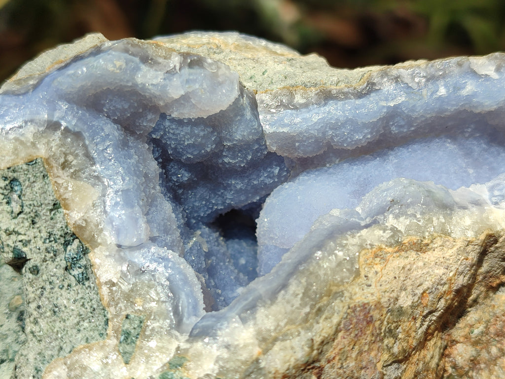 Natural Blue Lace Agate Geode Specimens x 3 From Nsanje, Malawi - Toprock Gemstones and Minerals 