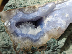 Natural Blue Lace Agate Geode Specimens x 3 From Nsanje, Malawi - Toprock Gemstones and Minerals 