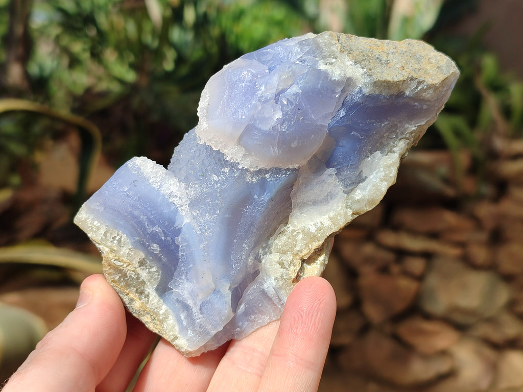 Natural Blue Lace Agate Geode Specimens x 3 From Nsanje, Malawi - Toprock Gemstones and Minerals 