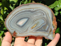 Polished Banded Agate Slices x 5 From Madagascar