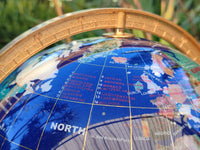 Hand Made Lapis Lazuli and Mixed Gemstone World Globe with Metal Stand x 1  From China