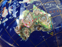 Hand Made Lapis Lazuli and Mixed Gemstone World Globe with Metal Stand x 1  From China