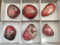 Polished Rhodonite Free Forms x 6 From Rhusinga, Zimbabwe