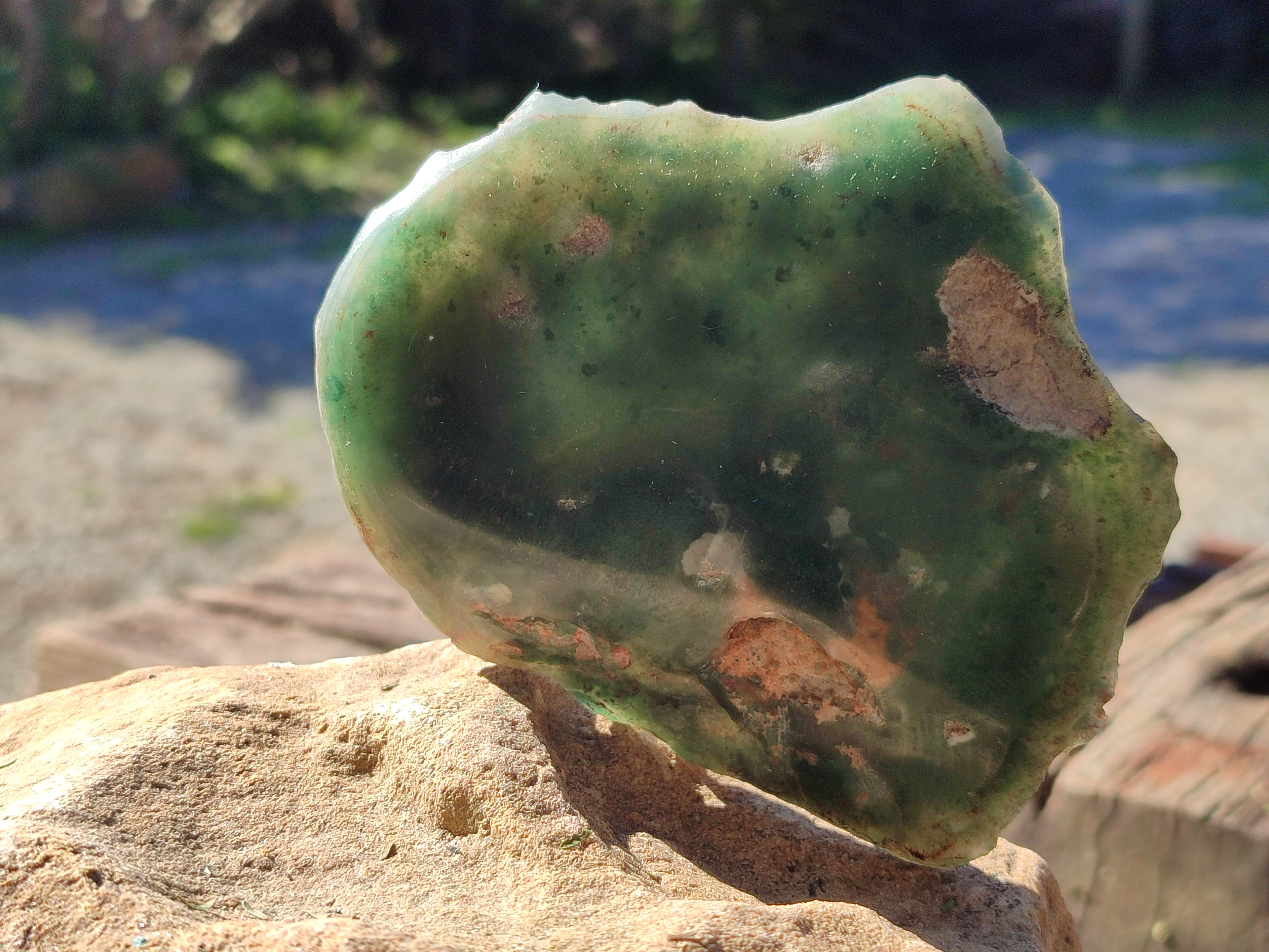 Polished On One Side Emerald Mtorolite Plates x 4 From Mutorashanga, Zimbabwe - Toprock Gemstones and Minerals 