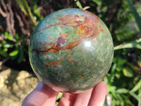 Polished Green Chrysoprase Spheres x 2 From Madagascar