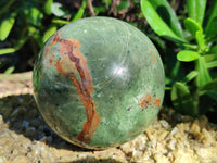 Polished Green Chrysoprase Spheres x 2 From Madagascar