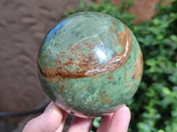 Polished Green Chrysoprase Spheres x 2 From Madagascar