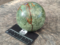 Polished Green Chrysoprase Spheres x 2 From Madagascar