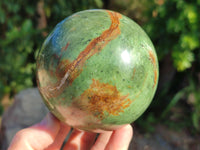 Polished Green Chrysoprase Spheres x 2 From Madagascar