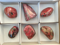 Polished Rhodonite Free Forms x 6 From Rhusinga, Zimbabwe - Toprock Gemstones and Minerals 