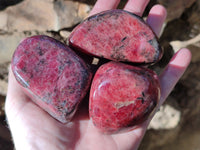 Polished Rhodonite Free Forms x 6 From Rhusinga, Zimbabwe - Toprock Gemstones and Minerals 
