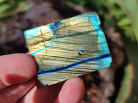 Polished On One Side Labradorite Plates x 35 From Tulear, Madagascar