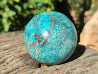 Polished Shattuckite with Malachite Spheres x 3 From Congo Free Forms x From Congo