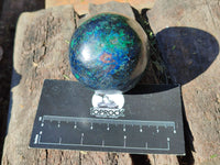 Polished Shattuckite with Malachite Spheres x 3 From Congo Free Forms x From Congo