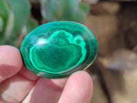 Hand Made Oval Flower Banded Malachite Cabochons x 19 From Congo