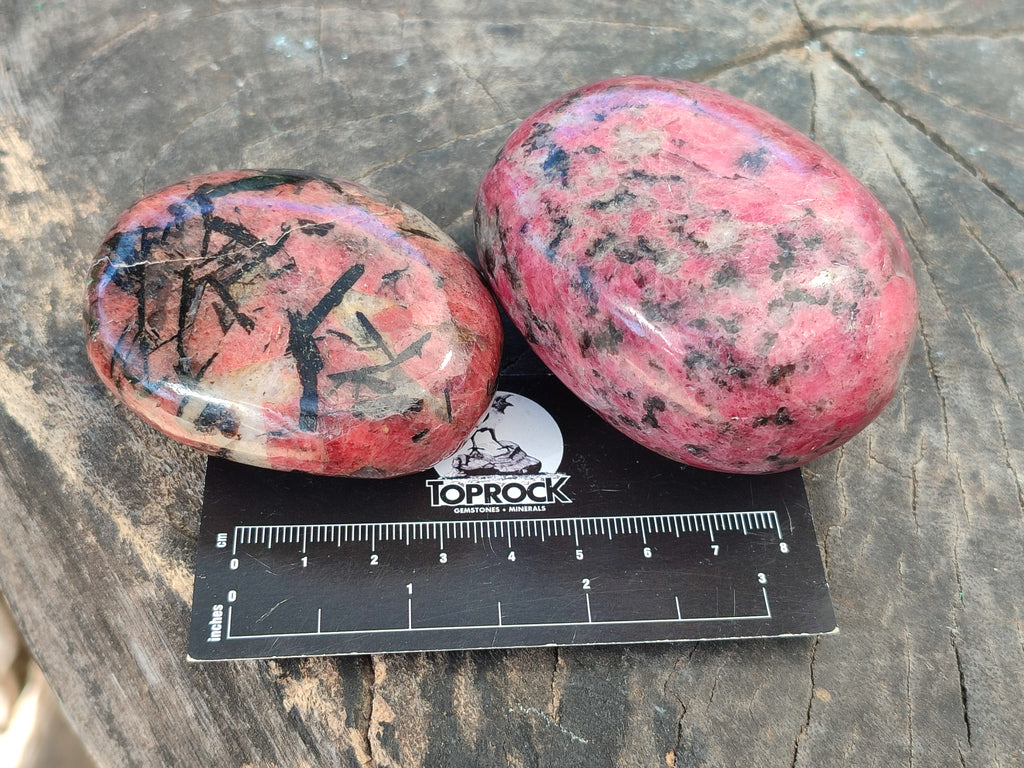 Polished Rhodonite Free Forms x 6 From Rhusinga, Zimbabwe - Toprock Gemstones and Minerals 