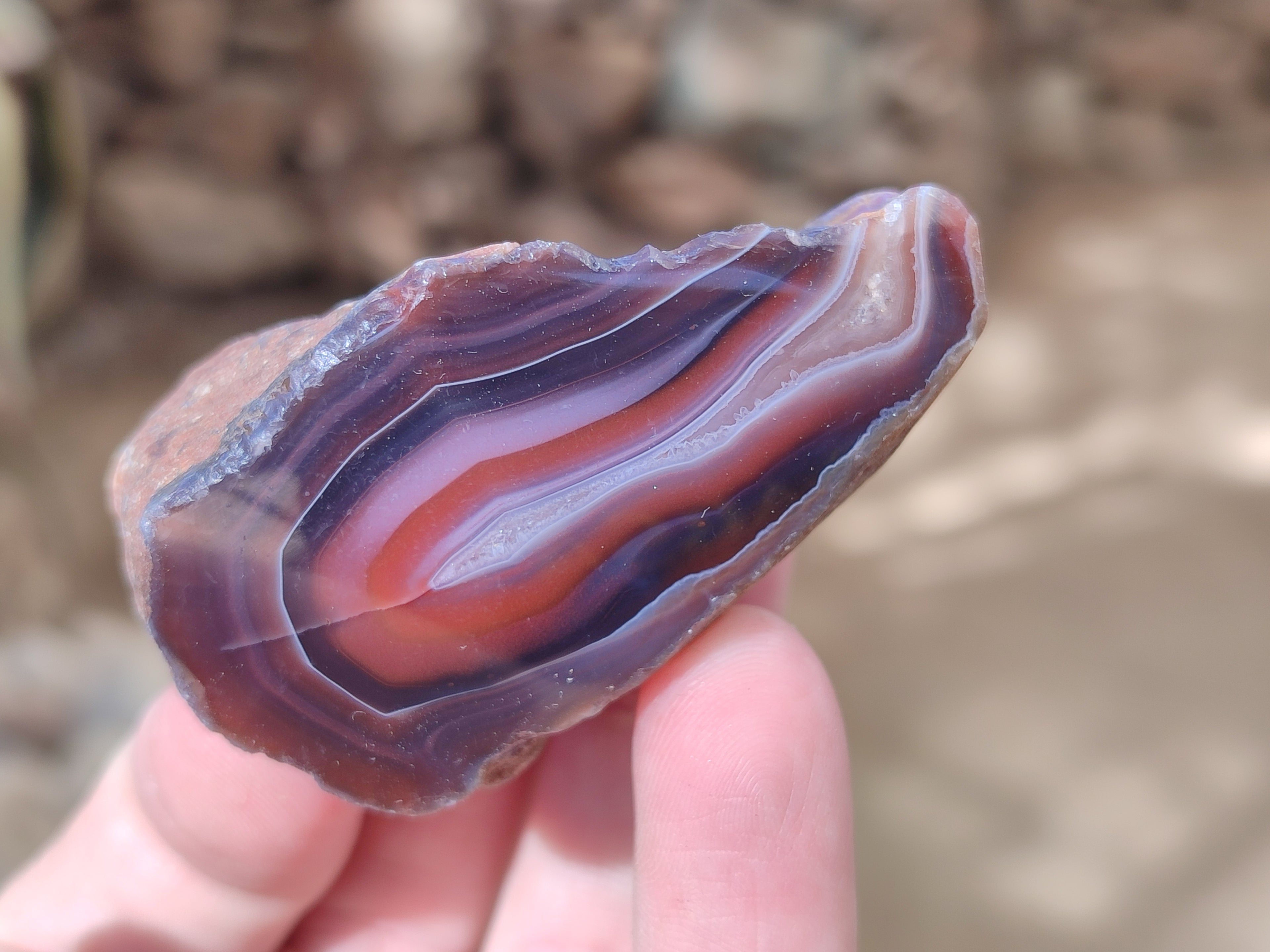 Polished On One Side Red Sashe River Agate Nodules x 24 From Zimbabwe - Toprock Gemstones and Minerals 
